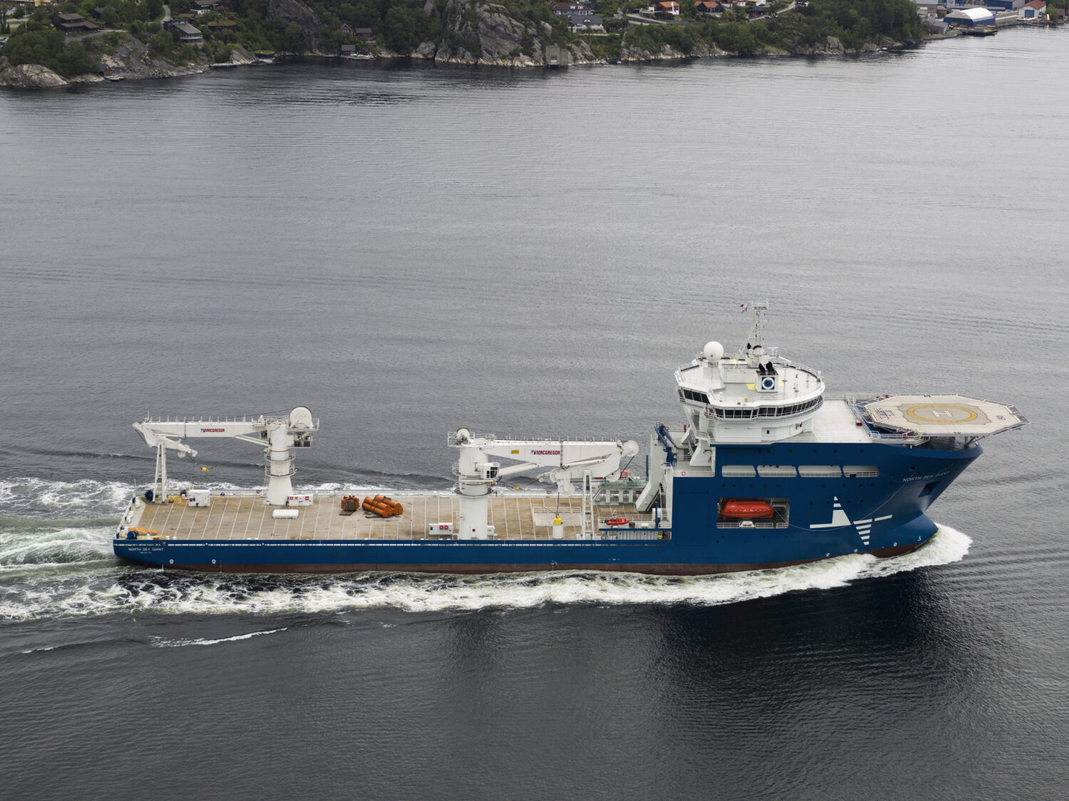 The North Sea Giant braking waves in Norwegian waters